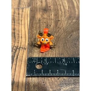 Kinder Joy Christmas Reindeer Skiing Mini Figurine Orange Holiday Collectible